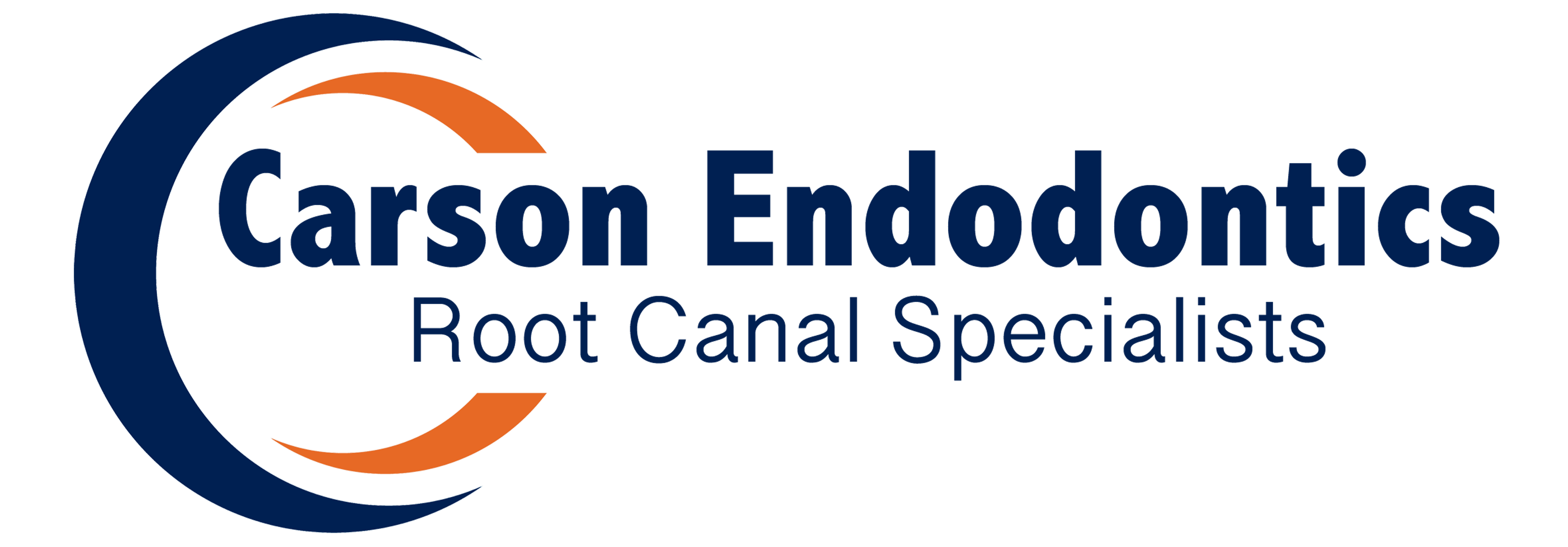 Carson Endodontics in Suffolk Virginia blue and orange logo compressed on the footer